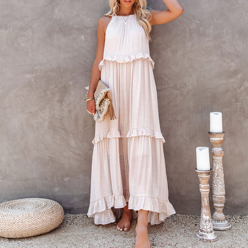 Long Floor-Length Tiered Dress For Women
