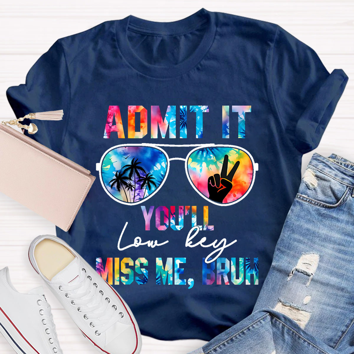 Admit It You'll Low Key Miss Me Bruh Teacher T-Shirt