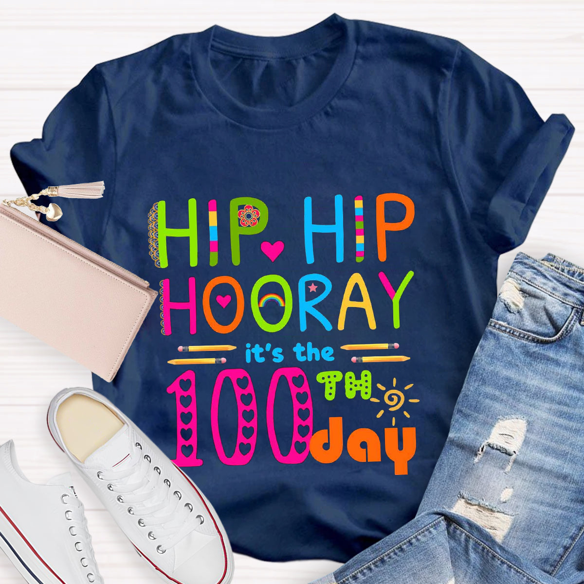 Hip Hip Hooray It's The 100th Day T-Shirt