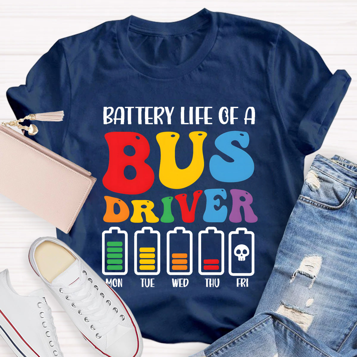 Battery Life Of A Bus Driver T-Shirt
