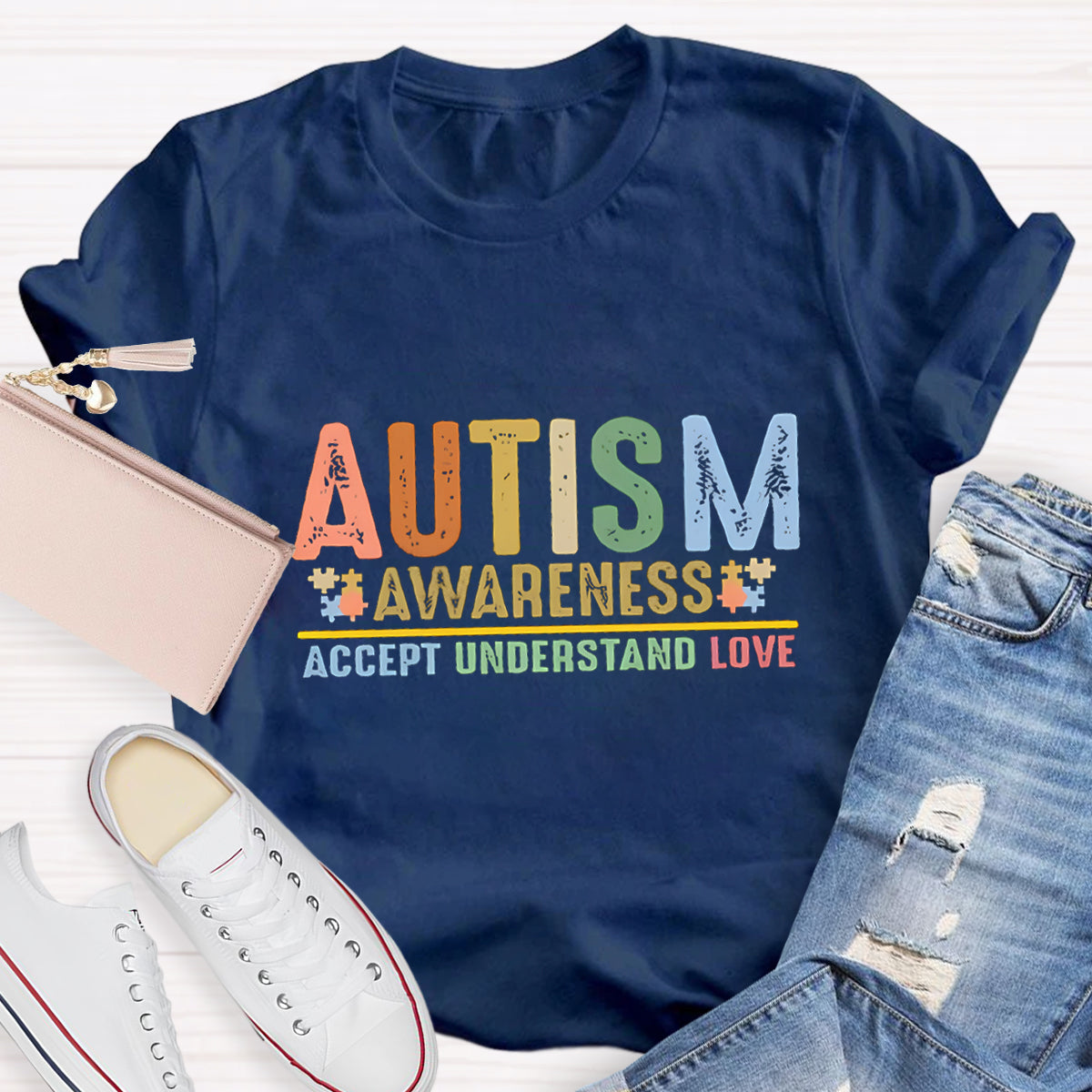 Autism Awareness Accept Understand Love Teacher T-Shirt