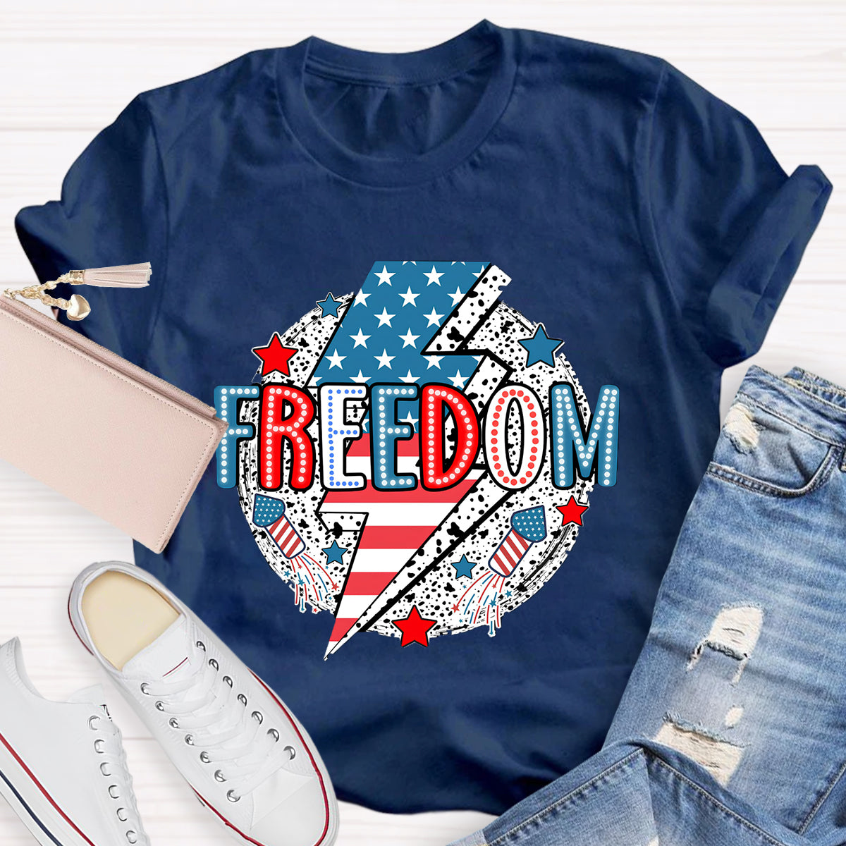 Feel The Freedom In 7.4 Teacher T-Shirt