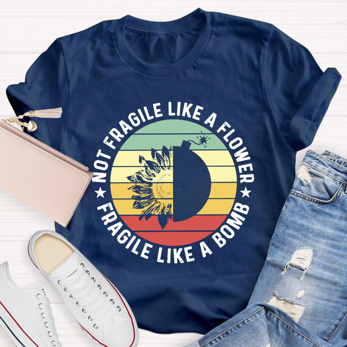 Fragile Like A Bomb Girl Power Teacher T-Shirt