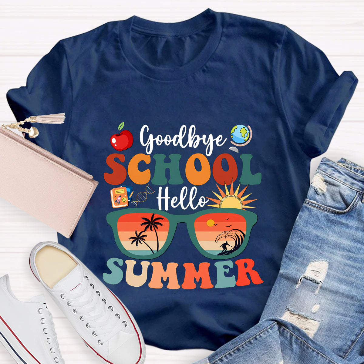Goodbye School Hello Summer Teacher T-Shirt