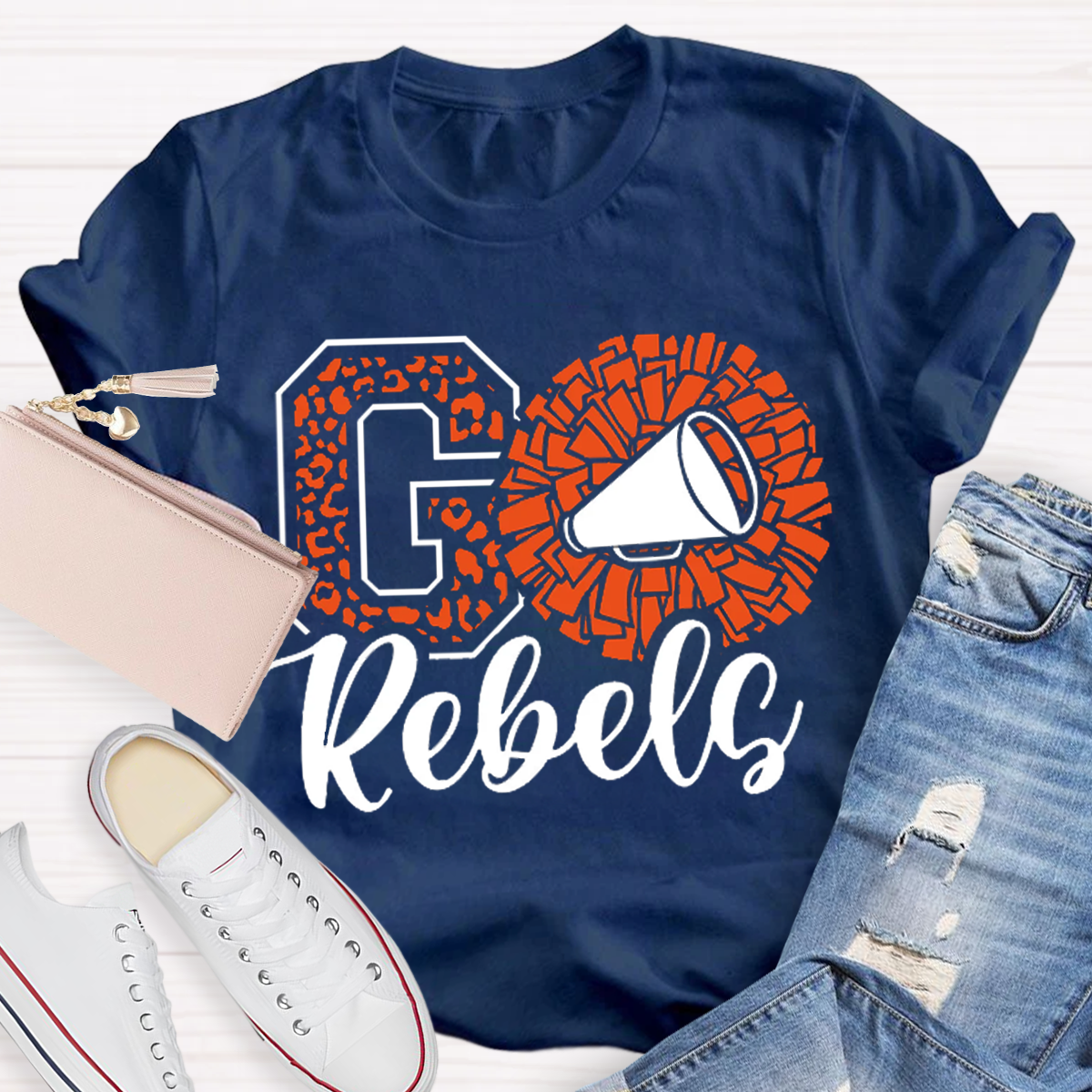 Leopards Rebels Cheer Little Mascot School Team Teacher T-Shirt