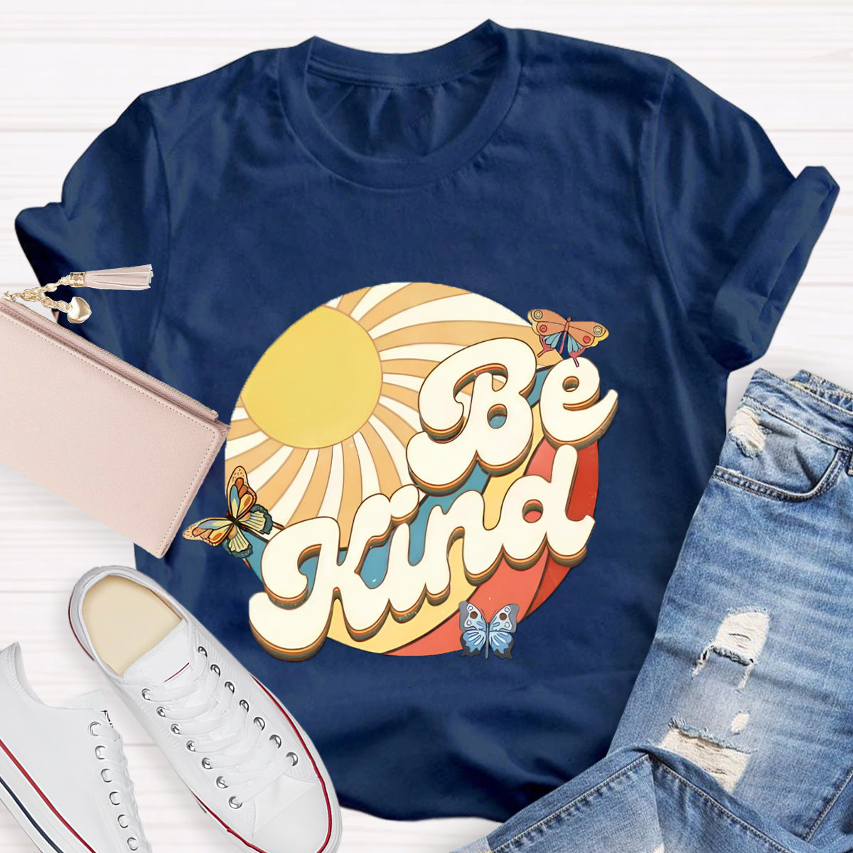 Be Kind Sunshine Butterfly Teacher T-Shirt