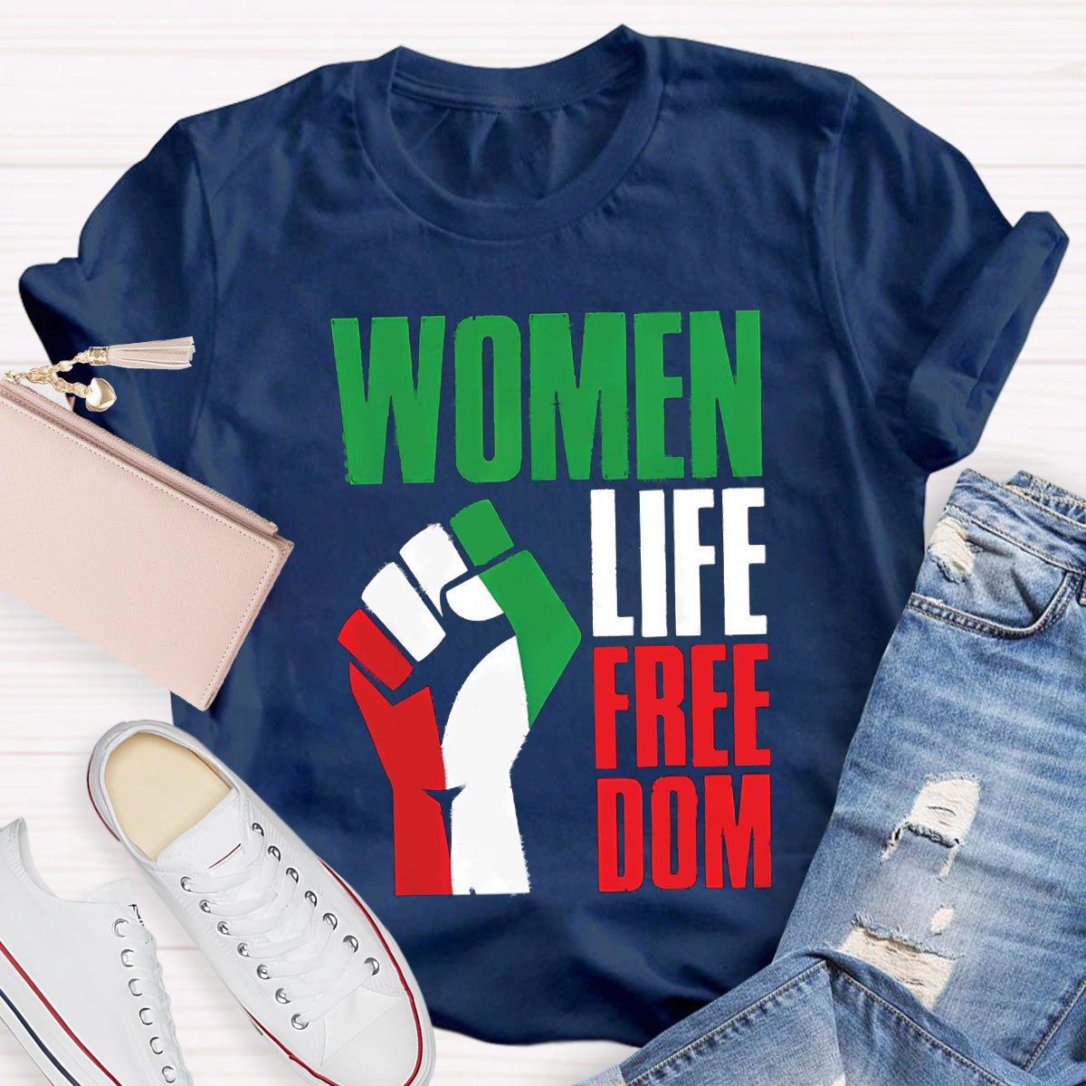 Woman Life Freedom Teacher T-Shirt