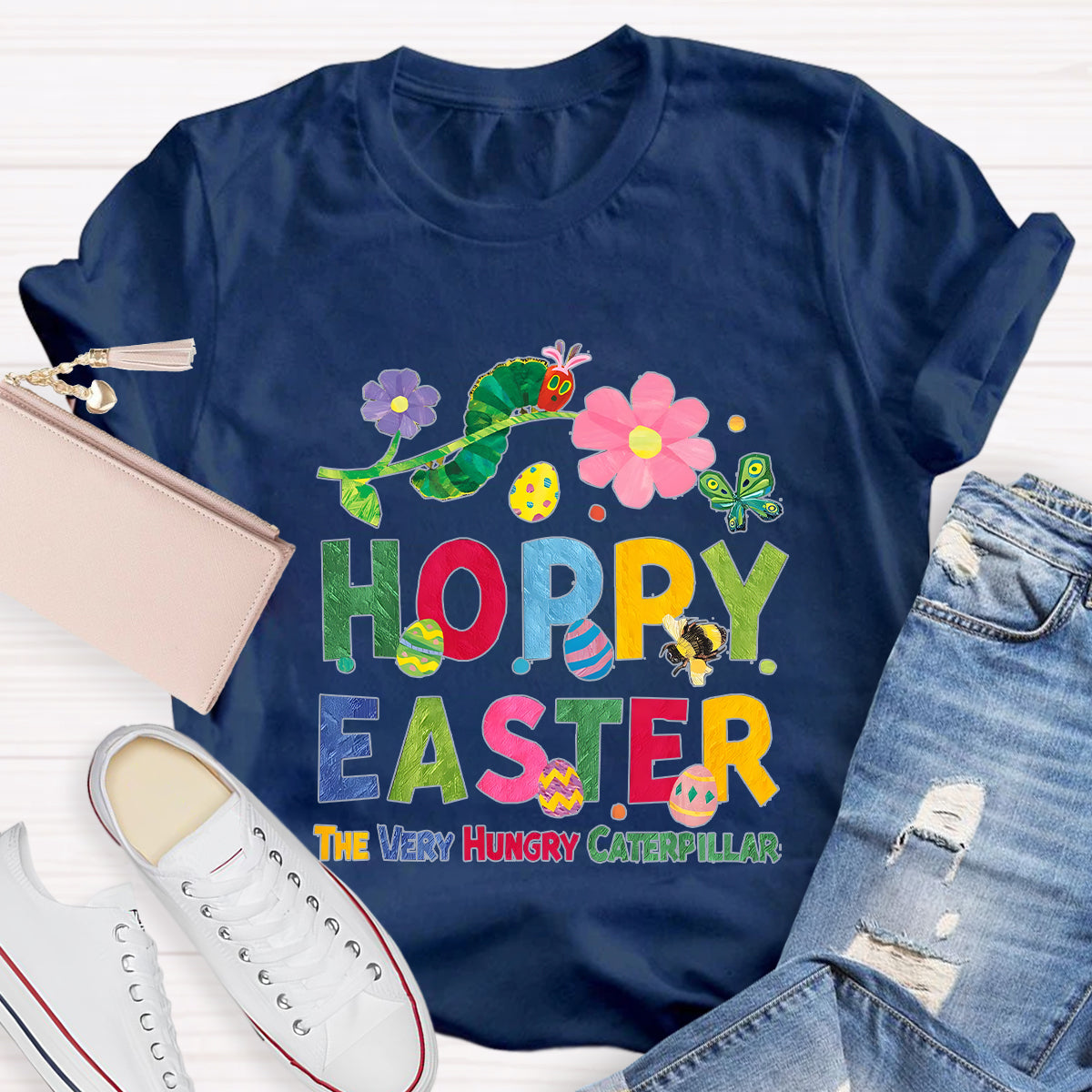 Happy Easter Caterpillar Butterfly Teacher T-Shirt