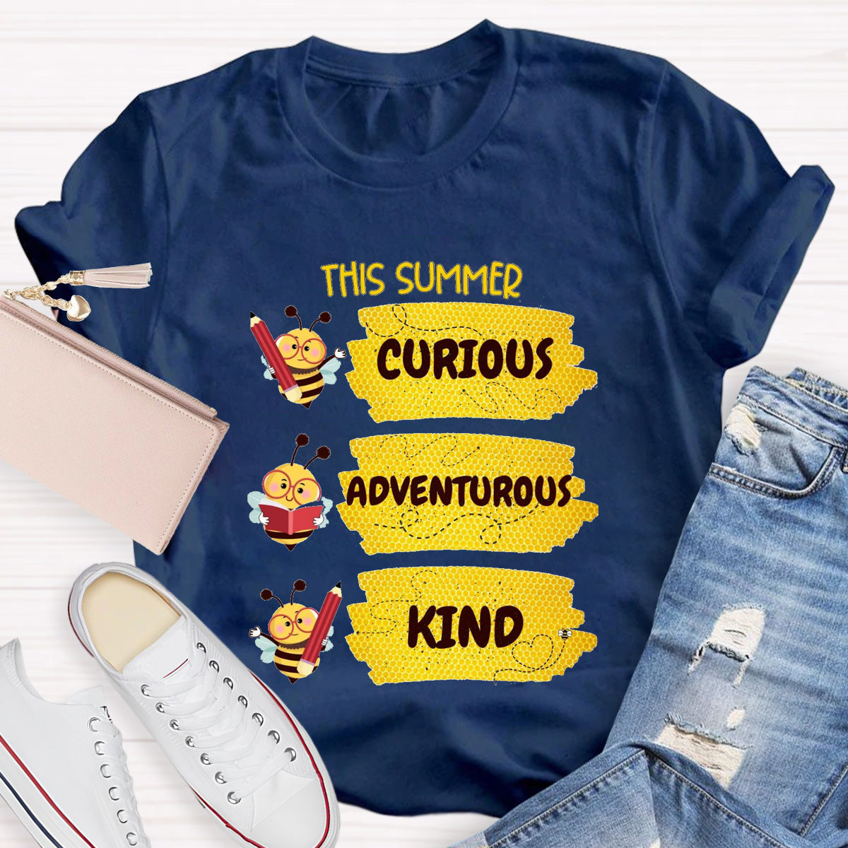 The Summer Curious  Adventurous Kind Teacher T-Shirt