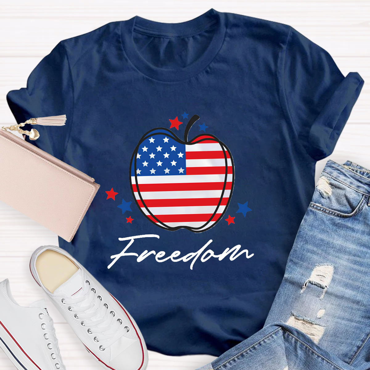 Freedom Apple Teacher T-Shirt