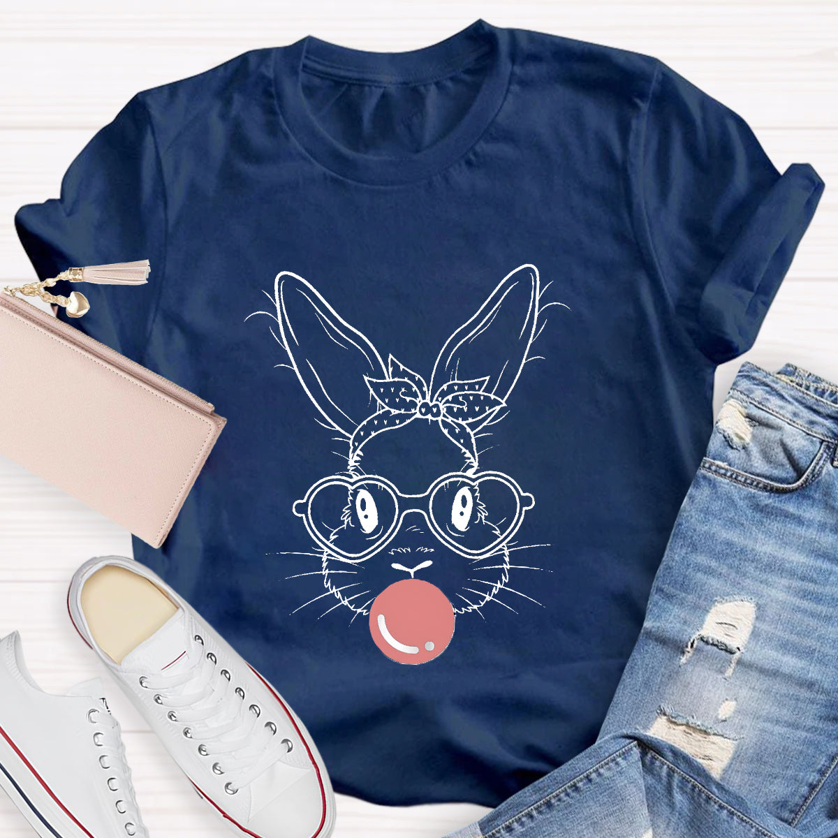 Bunny With Leopard Bandana T-Shirt