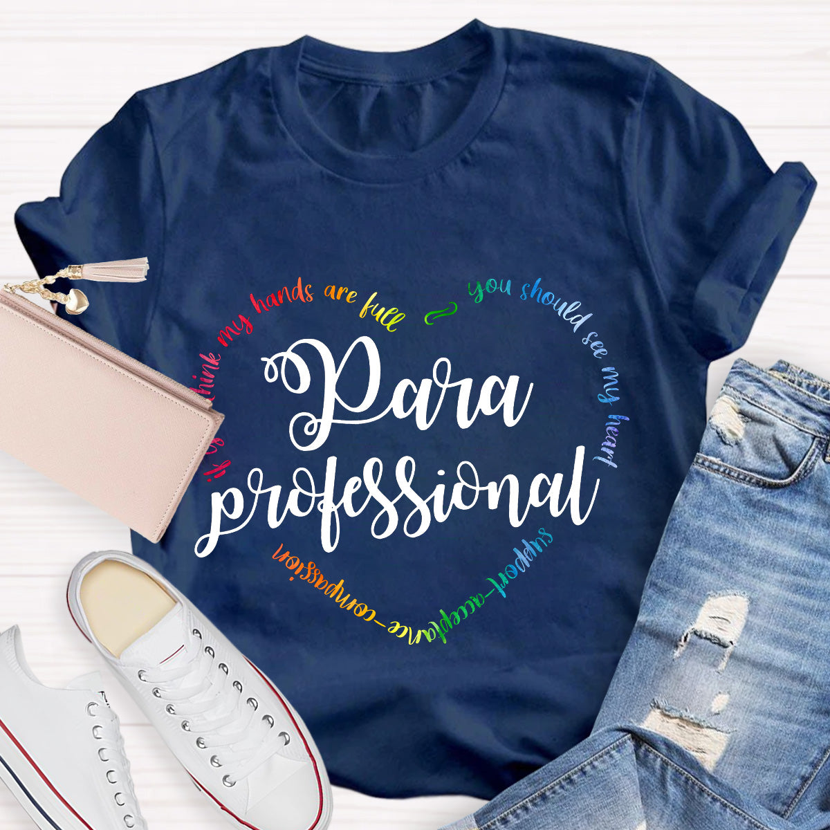 You Should See My Heart Para Teacher Heart T-Shirt