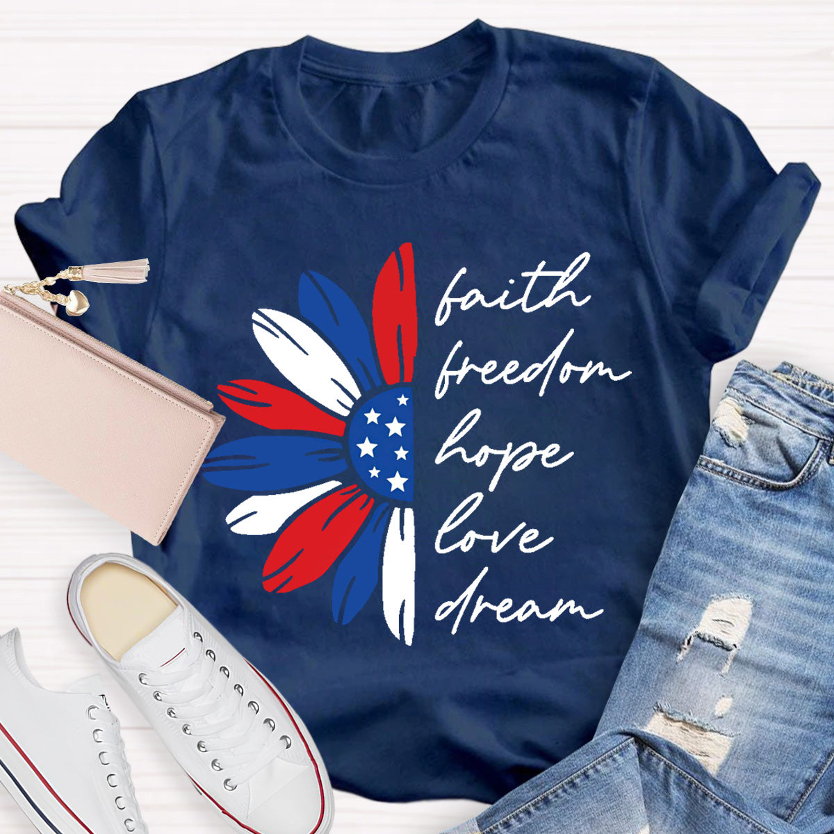 Freedom Hope Love Dream  Teacher T-Shirt