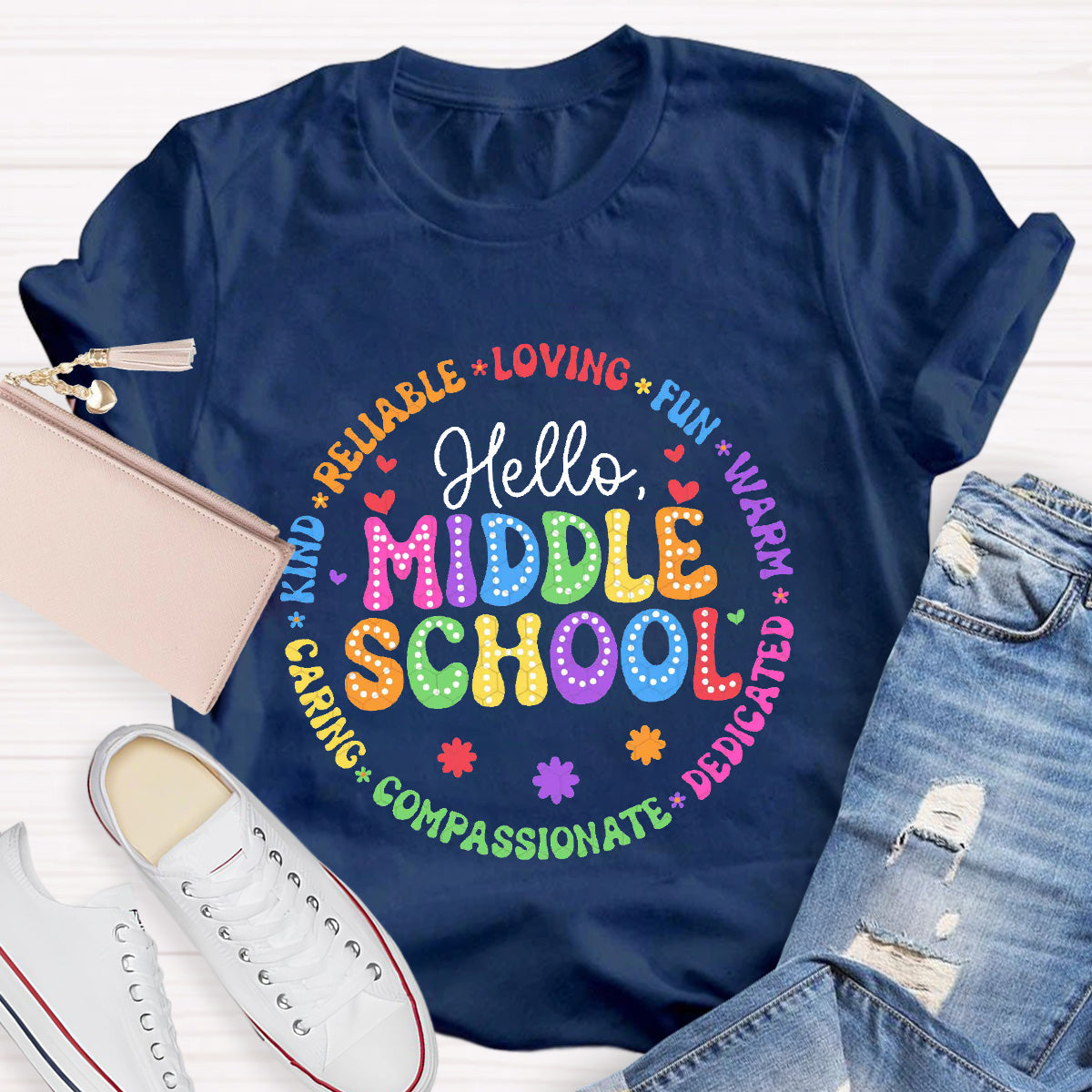 Hello Middle School Loving Teacher T-Shirt