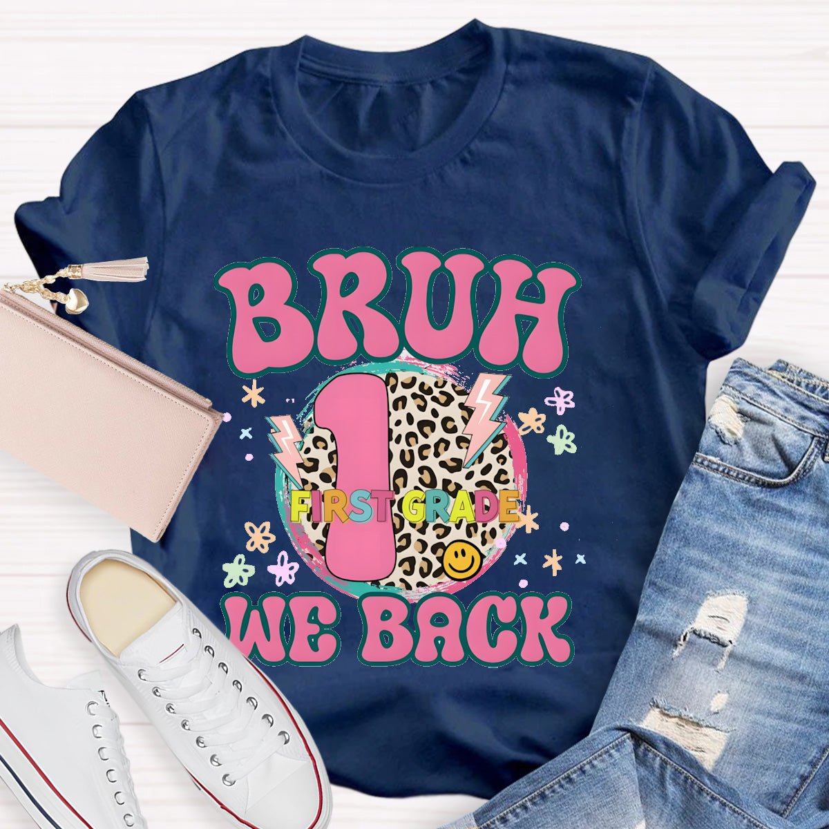 Personalized Grade Bruh We Back Teacher T-Shirt