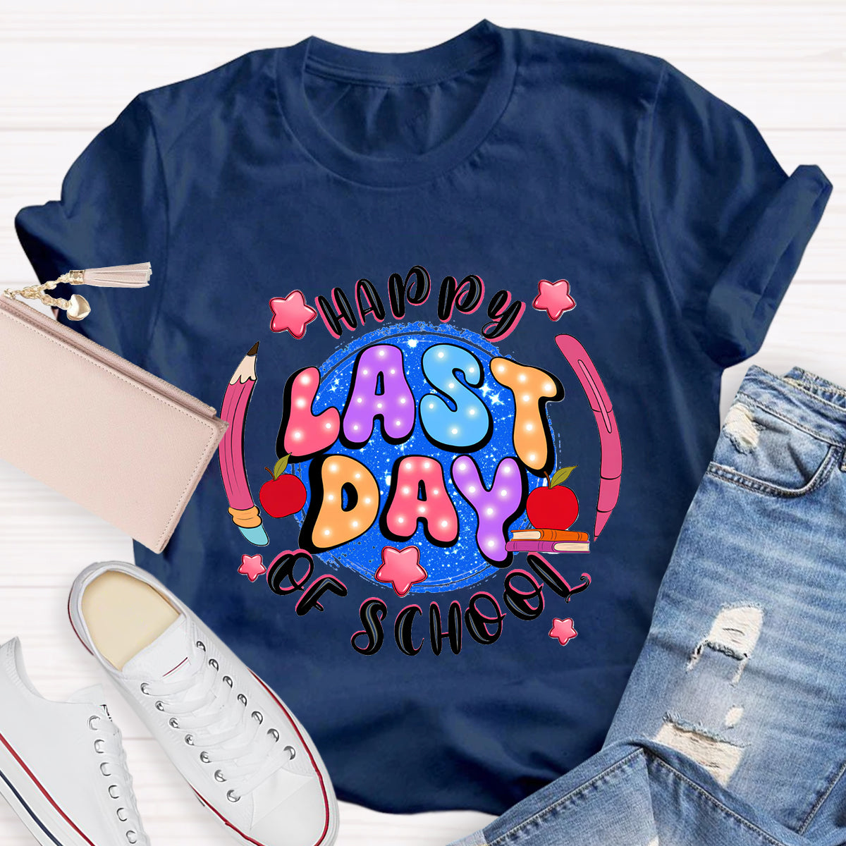 Happy Last Day Of School Planet Teacher T-Shirt