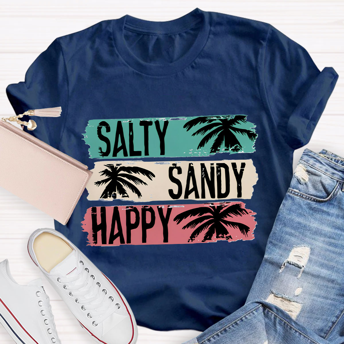 Salty Sandy Happy Teacher T-Shirt