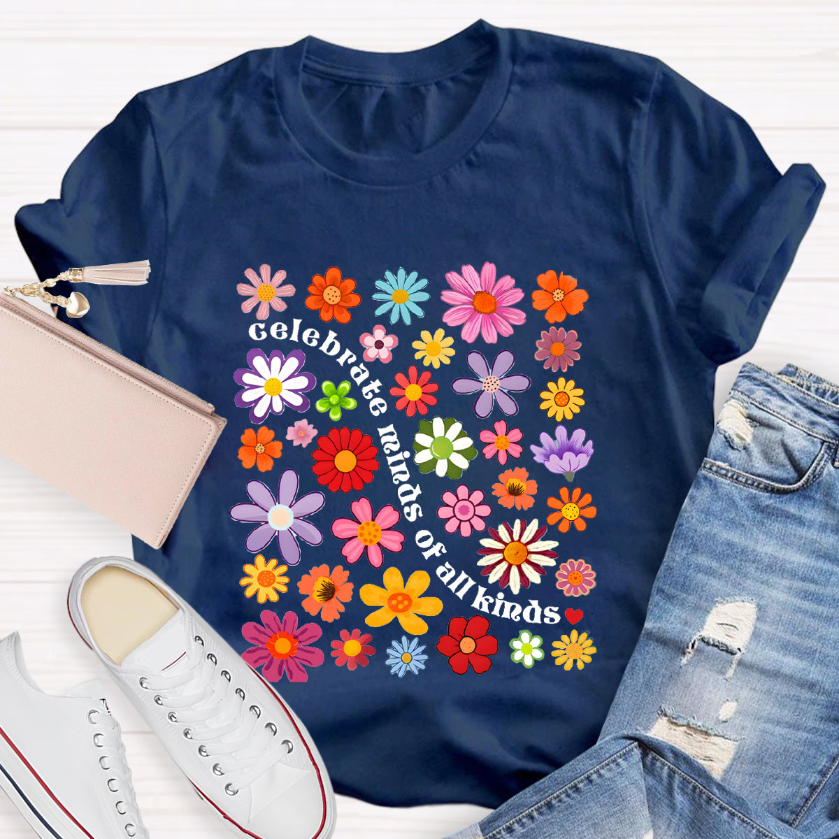 Floral Celebrate Minds of All Kinds T-Shirt