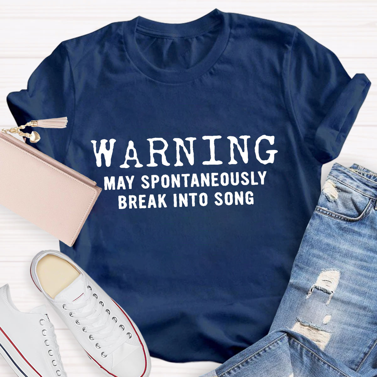 Warning May Spontaneously Break Into Song Teacher T-Shirt