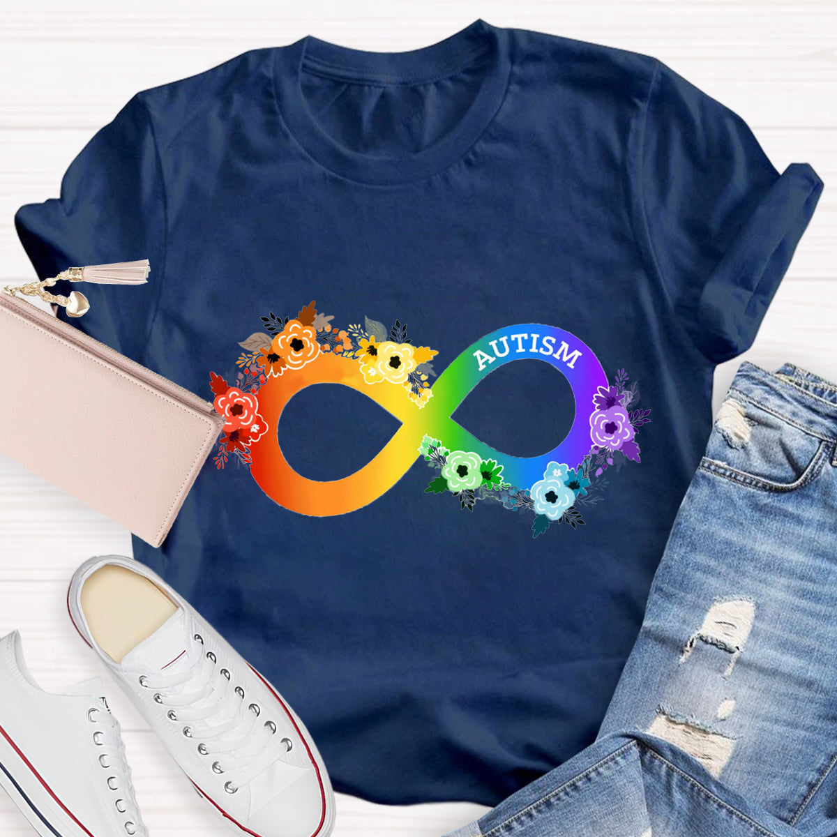 Neurodiversity Awareness Rainbow Infinity Symbol T-Shirt