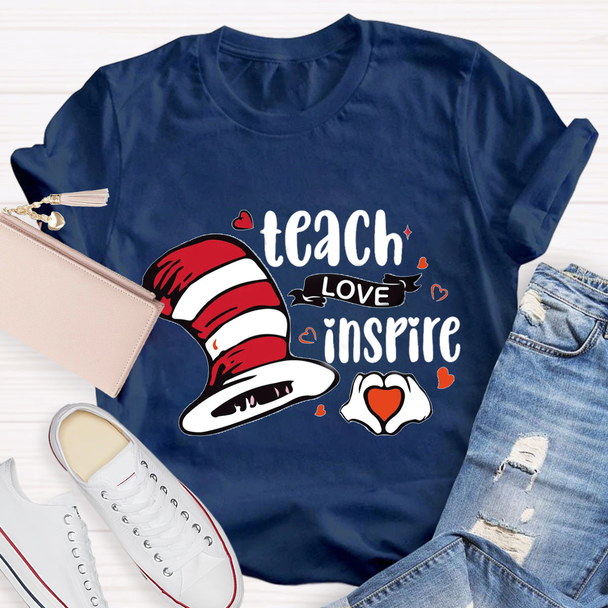 Teach Love Inspire Children's Books Teacher T-Shirt
