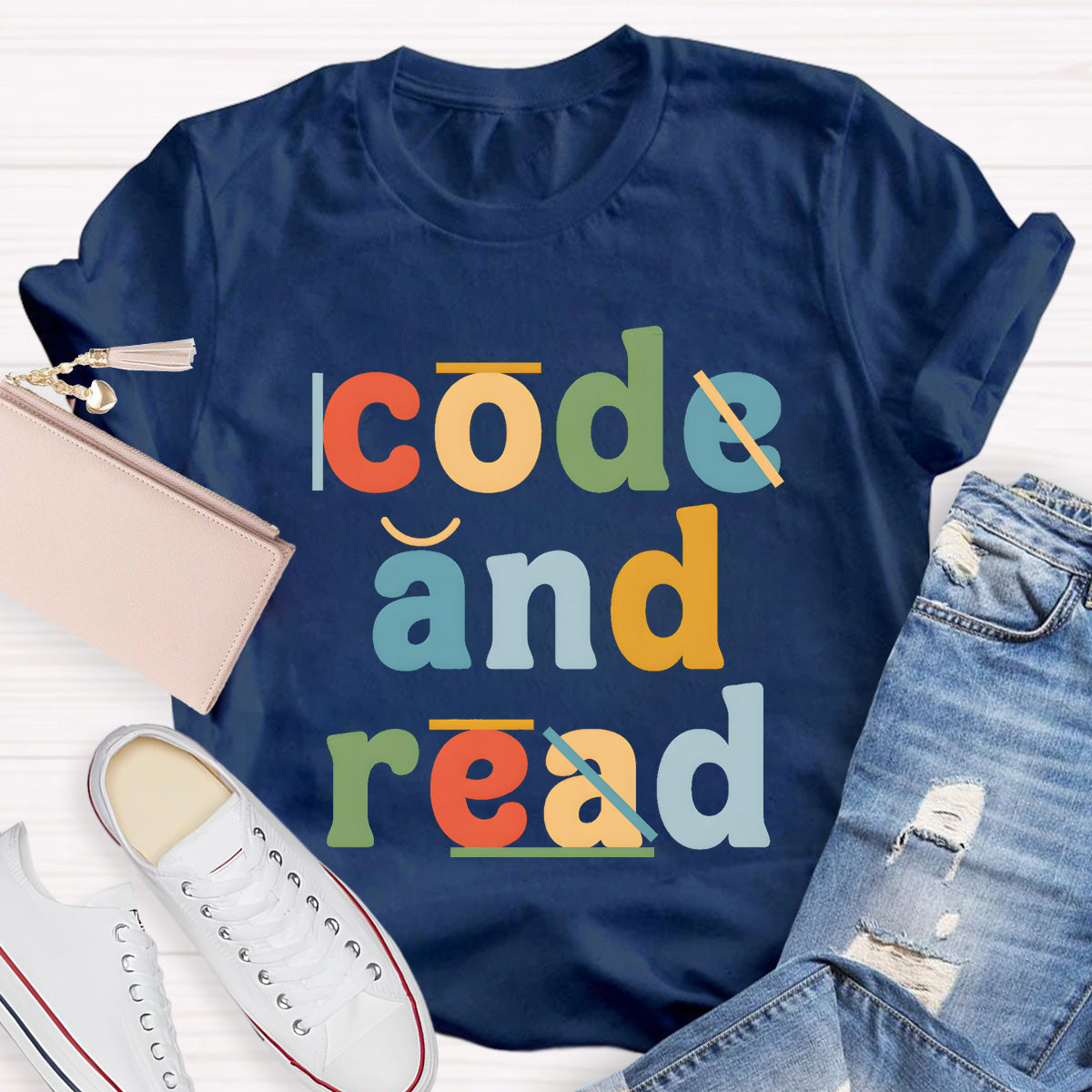 Code And Read Crammer Teacher T-Shirt