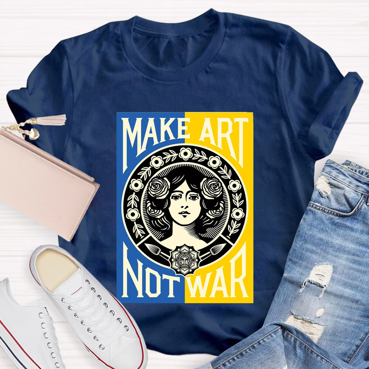 Make Art Not War Teacher T-Shirt