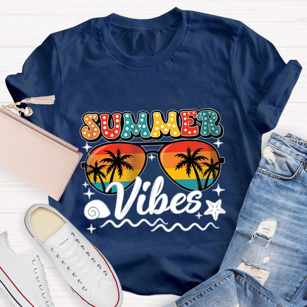 Summer Vibes Teacher T-Shirt