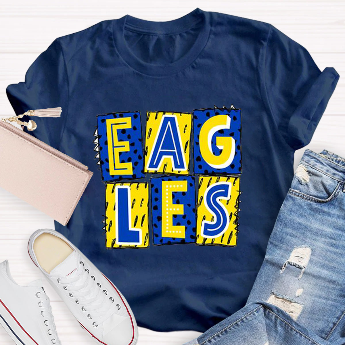 Personalized School Mascot Eagles Teacher T-Shirt