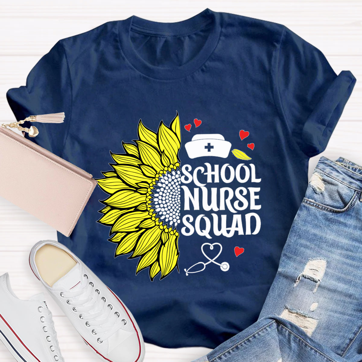 School Nurse Squad Sunflower T-Shirt