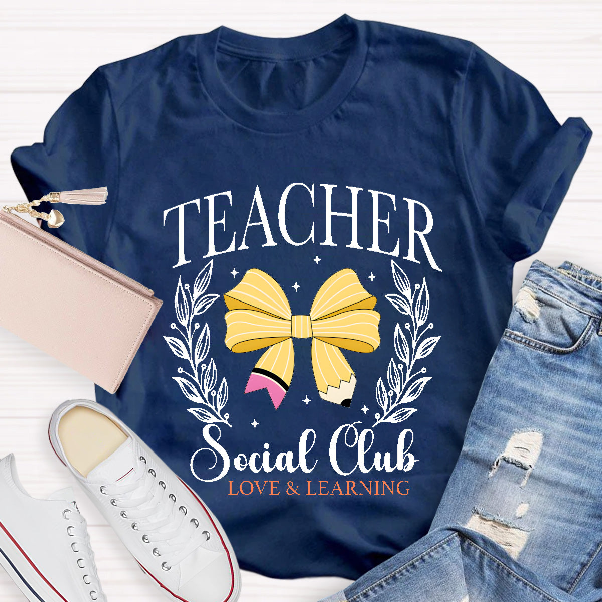 Teacher Social Club Love And Learning Teacher T-Shirt