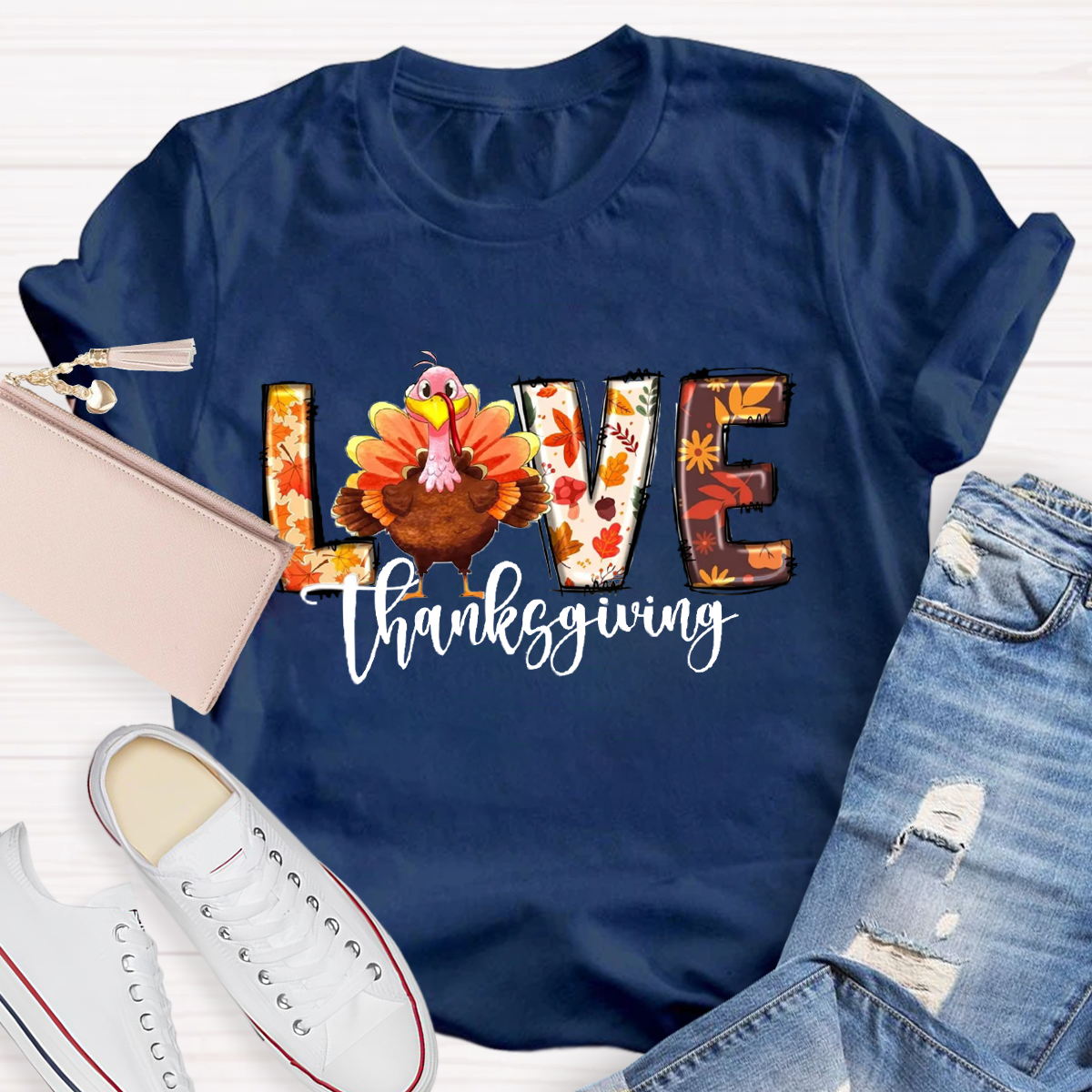 Fall Thanksgiving Turkey T-Shirt