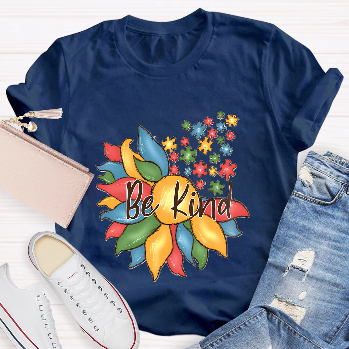 Be Kind Autism Floral T-Shirt