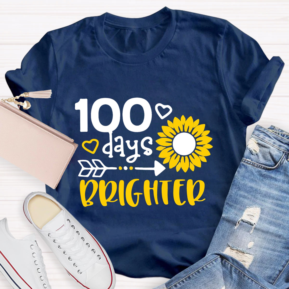 100 Days Brighter Sunflower T-Shirt