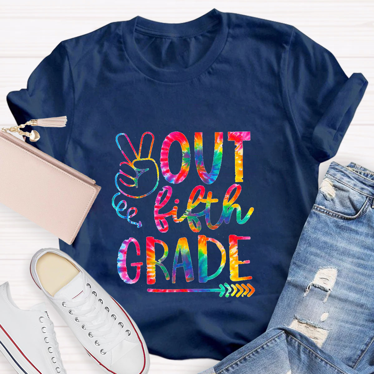 Personalized Grade Out Fifth Grade Teacher T-Shirt