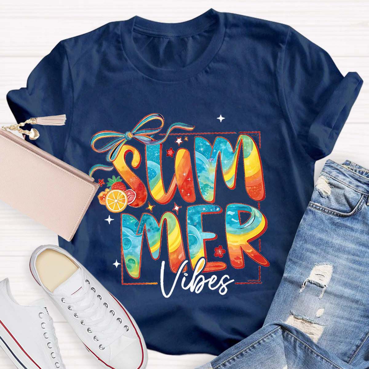 Summer Vibes Sunny Beach Teacher T-Shirt
