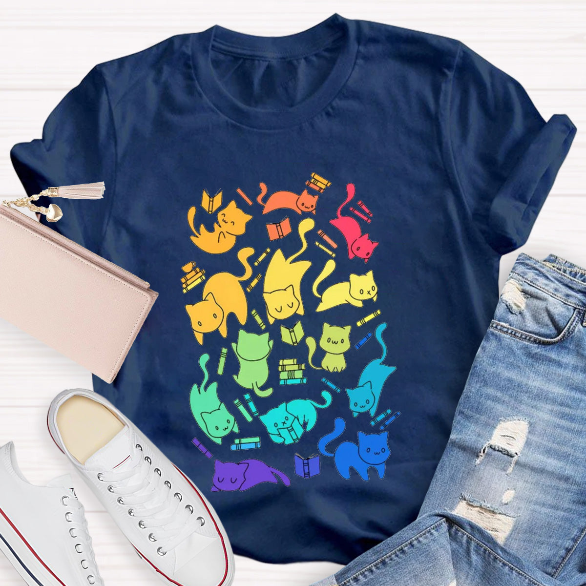 Funny Cat Art Teacher T-Shirt