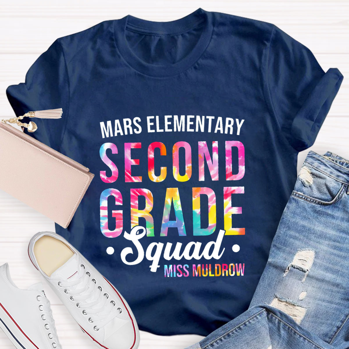 Personalized School Name And Grade Squad Teacher's Name T-Shirt