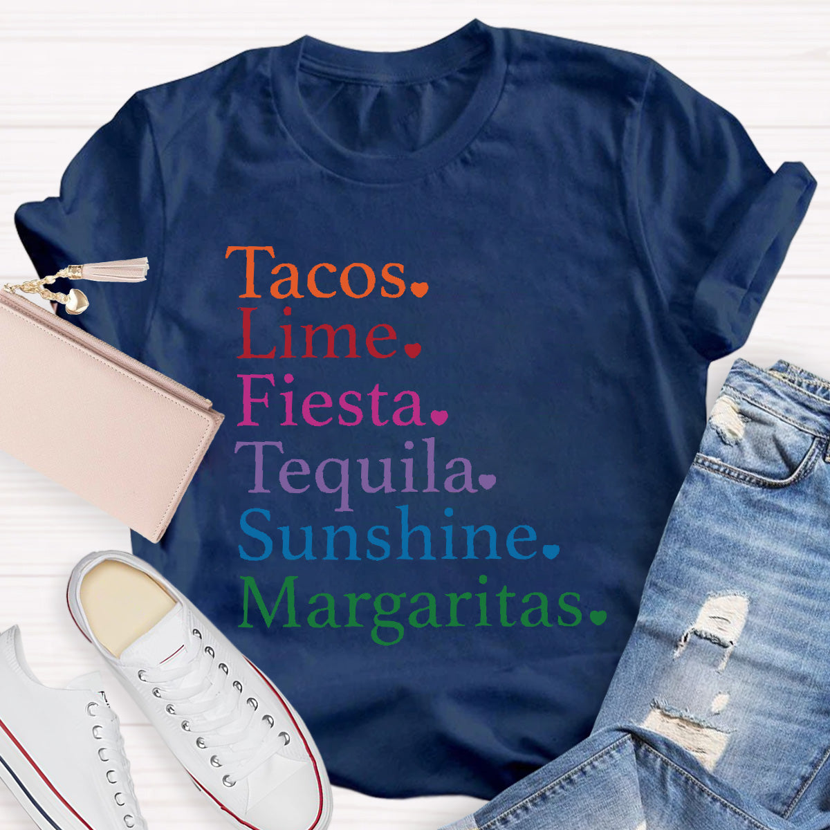Tacos Lime Fiesta Tequila Margaritas Spanish Teacher T-Shirt