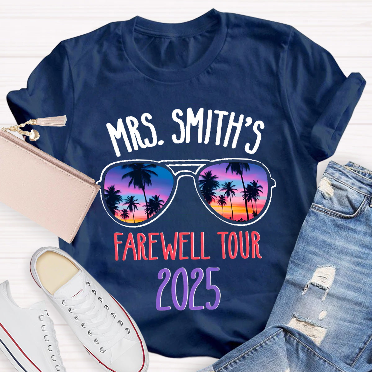 Personalized Name Farewell Tour Retirement Teacher T-Shirt