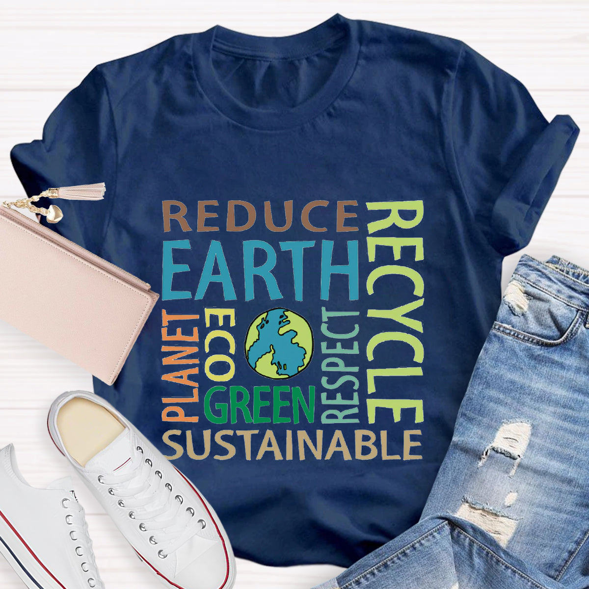 Reduce Recycle Respect Planet Earth Day T-Shirt