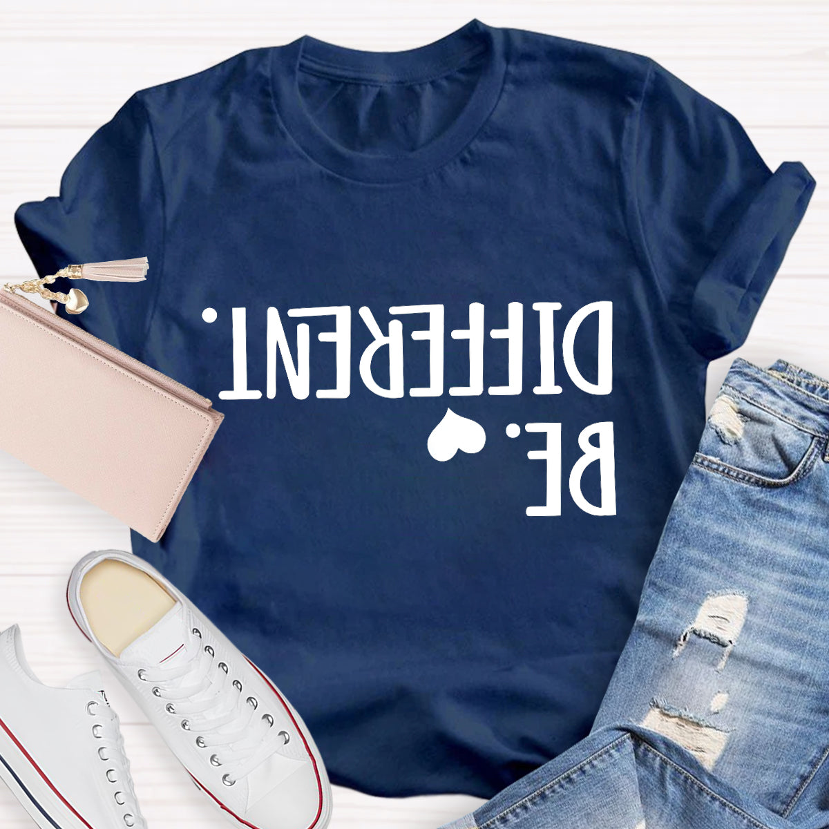 Be Different Text Reflection T-Shirt