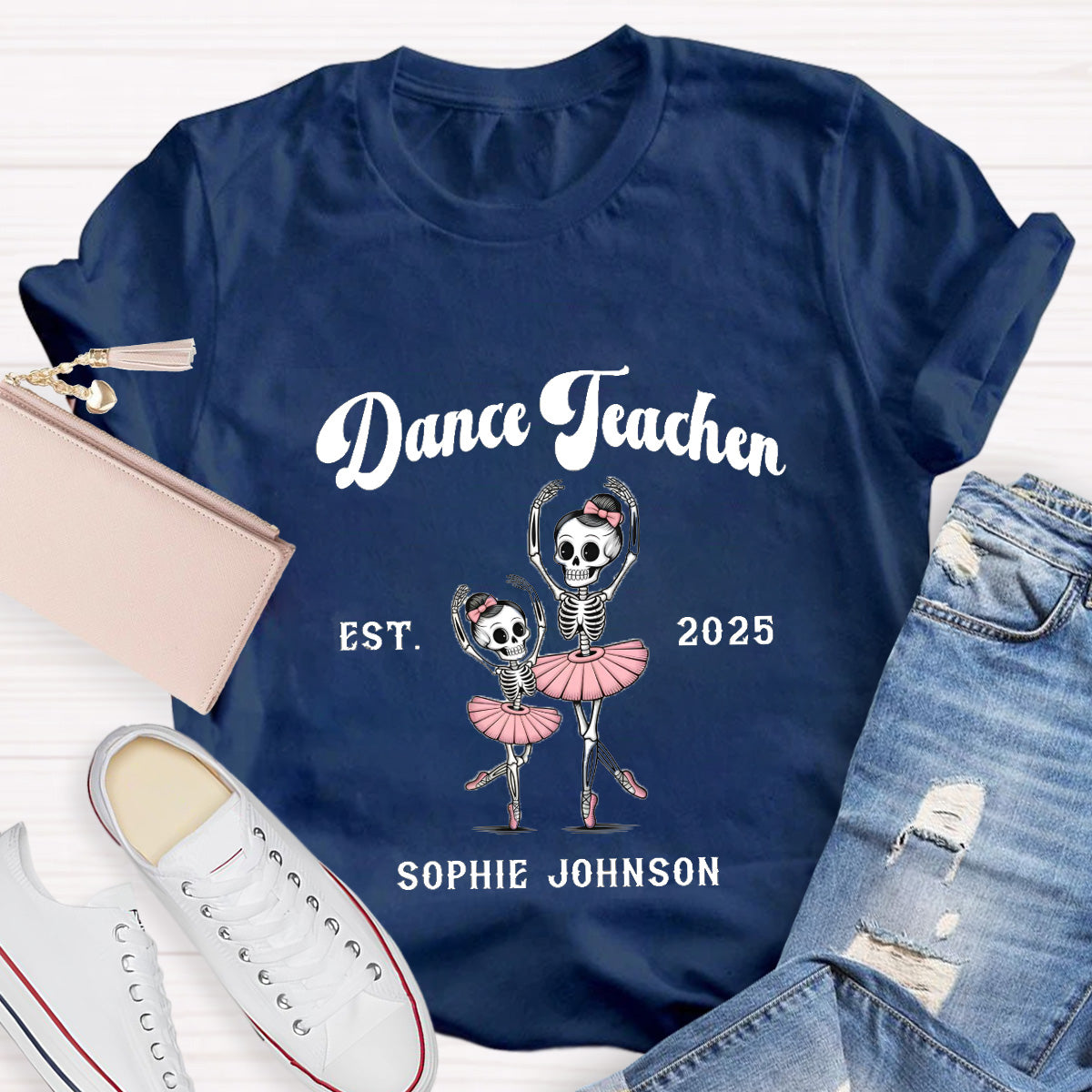 Personalized Year Pink Dance Teacher T-Shirt