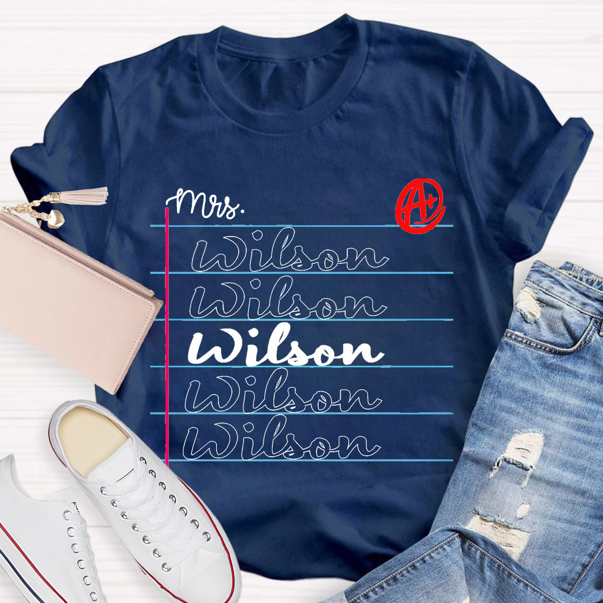 Personalized Name Notebook Teacher T-Shirt