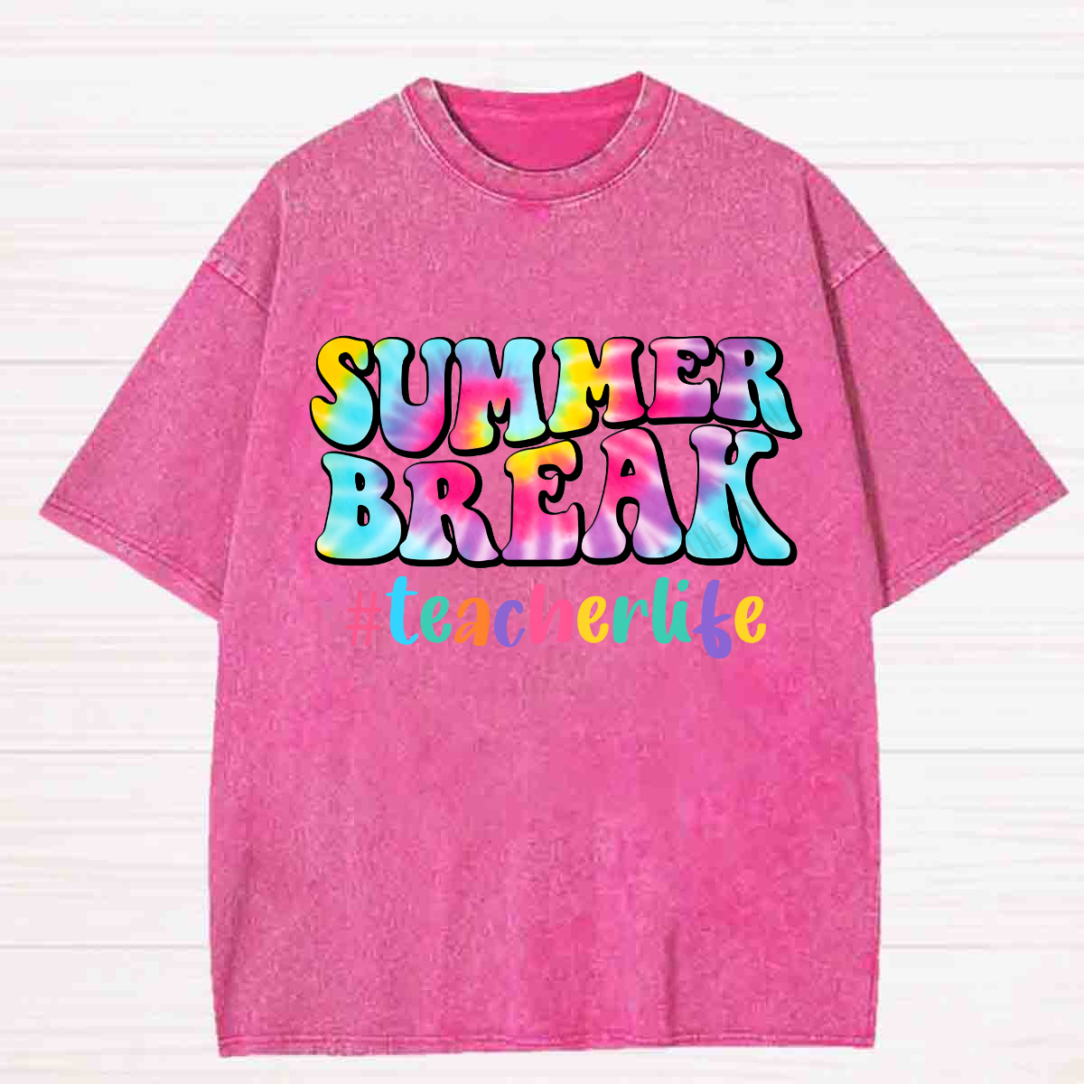 Summer Break Teacherlife Washed T-shirt