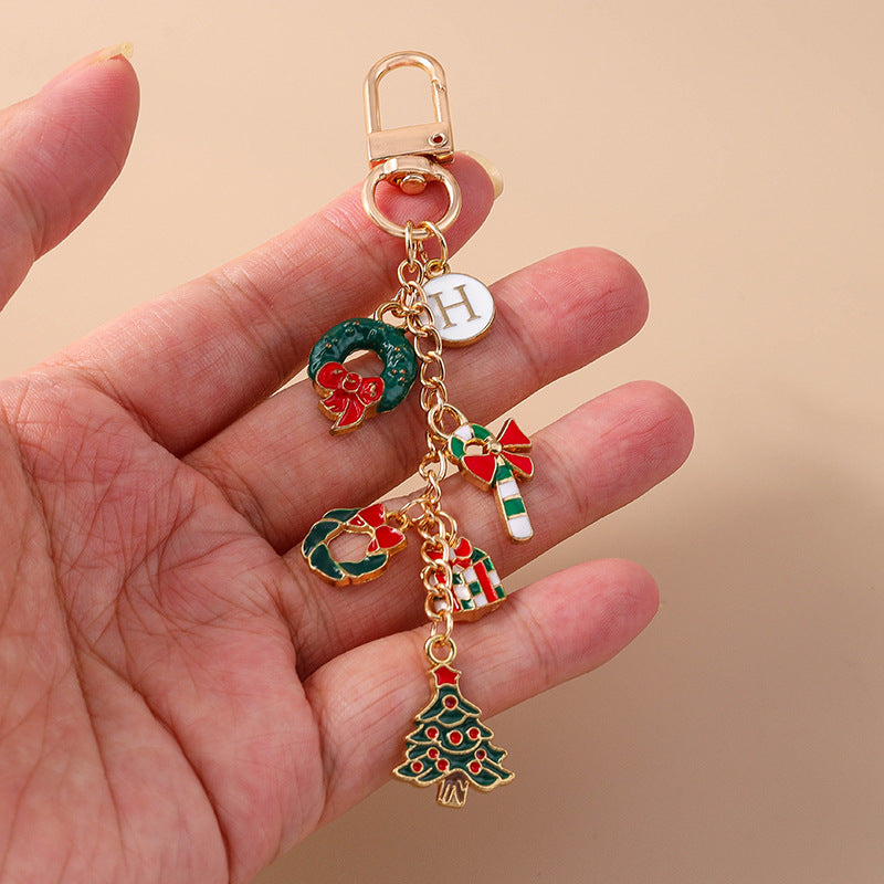 Letter Wreath Tree Socks Keychain Bell Rainbow