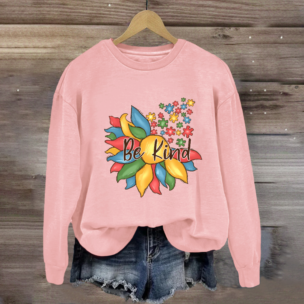 Be Kind Autism Floral Sweatshirt