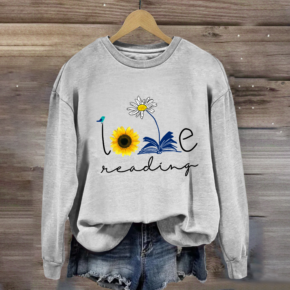 Loving Reading Daisy Books Sweatshirt