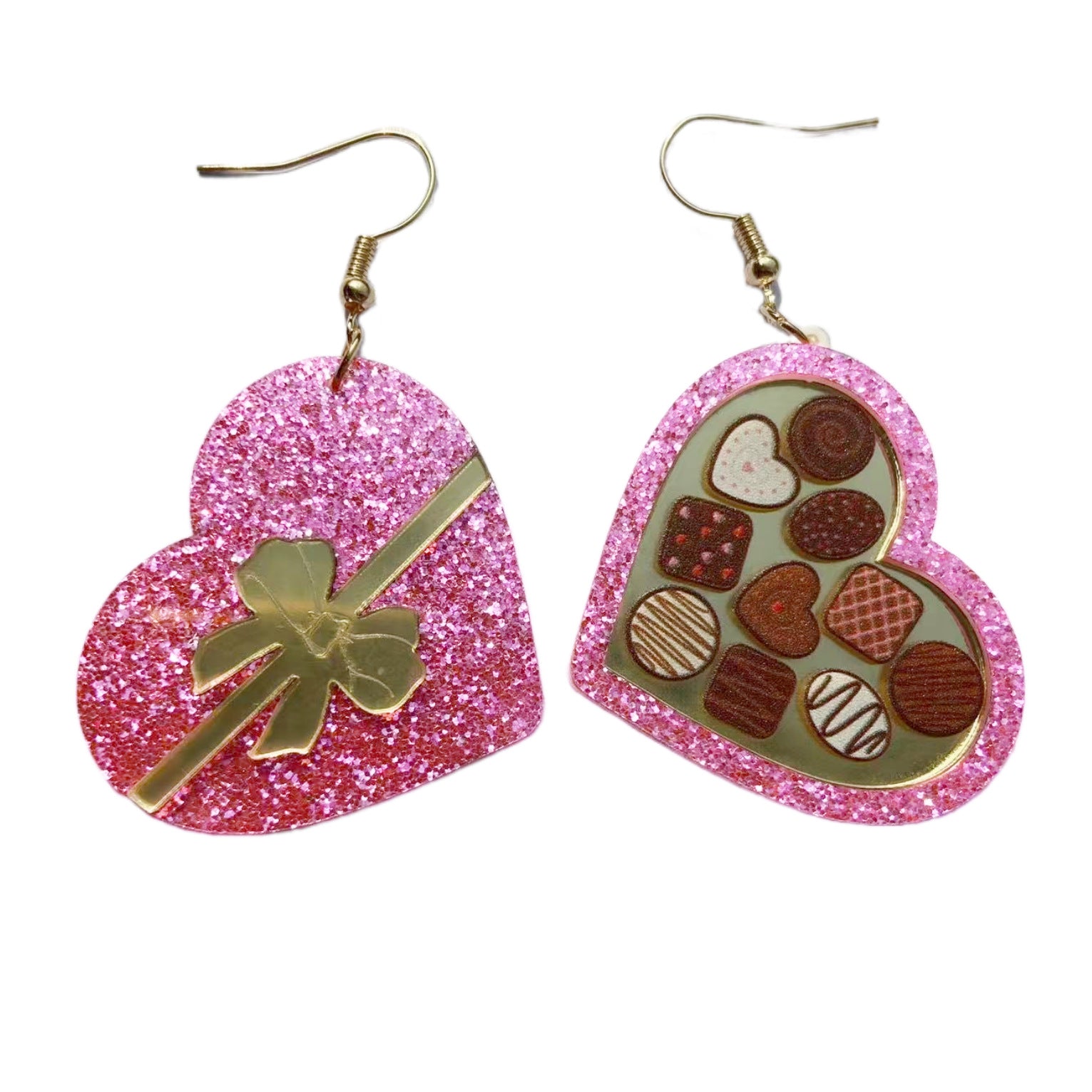 Heart-shaped Rocket Gift Box Ice Cream Wine Earrings