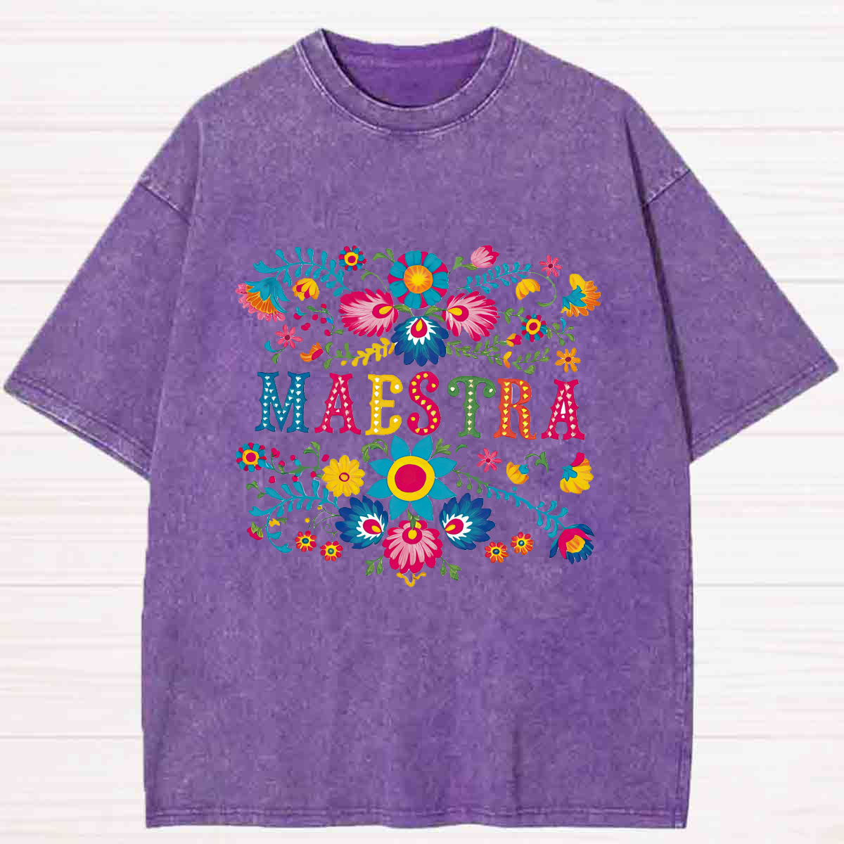 Retro Prints Maestra Spanish Teacher Washed T-shirt